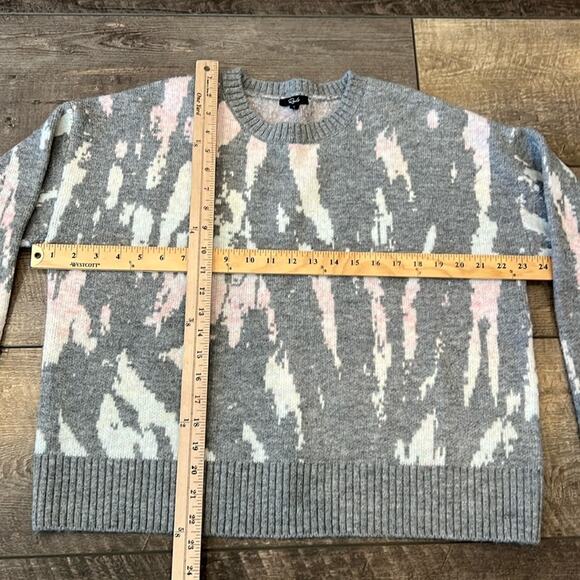 Rails Virgo Sweater Gray Tie Dye Wool Blend Crew Neck Soft Sweater Size L - Picture 4 of 7